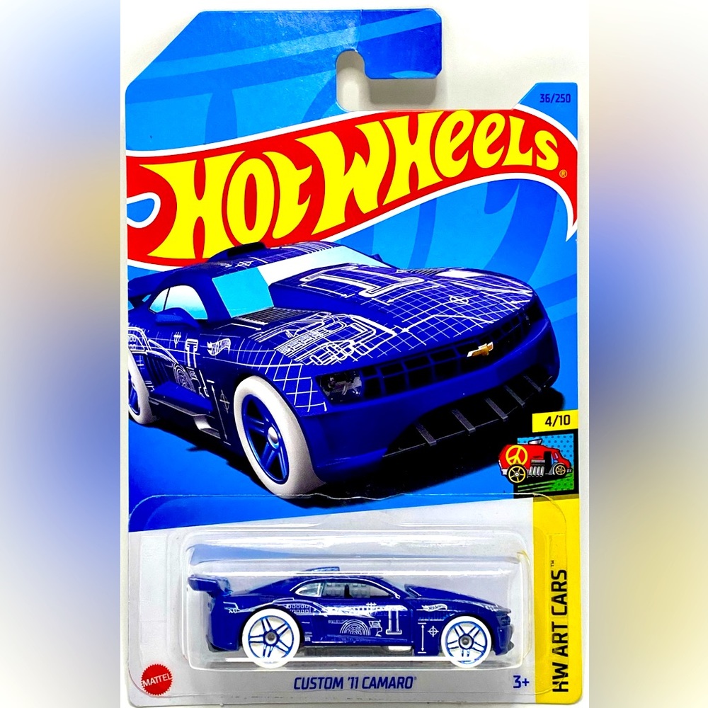 ✅ 🚗 4/20 🚗NEW 2022 MATTEL HOT WHEELS 4/10 HW ART CARS CUSTOM 11 CAMARO #36/250